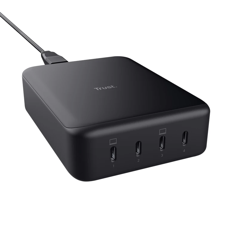 AC Charger Trust Maxo Juoda 20V 4 USB Type-C Fast Charging