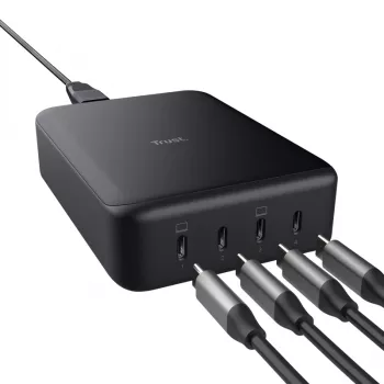 AC Charger Trust Maxo Juoda 20V 4 USB Type-C Fast Charging