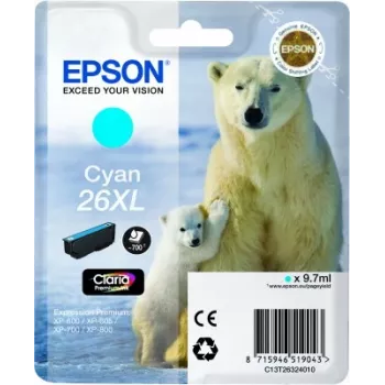 Epson Polar bear Singlepack Žydra 26XL Claria Premium Ink