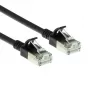 ACT Juodas 0,5 metro LSZH U/FTP CAT6A duomenų centro plonas pataisymo laidas be užkabų su RJ45 jungtimis