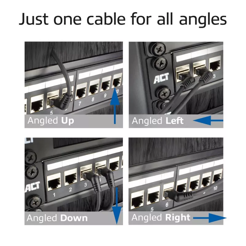 ACT DD1951 Cat6 U/FTP (STP) tinklo kabelis juodas 1,5 m su RJ-45 jungtimis, auksuotais kontaktais