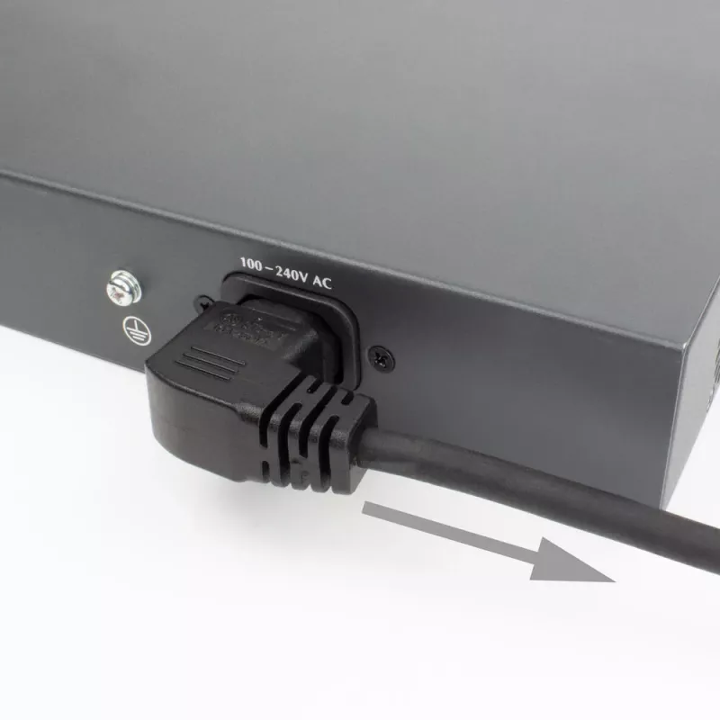 ACT maitinimo laidas C14 į kampinį C15 IEC60320 juodas 2 m H05RN-F 10 A 250 V