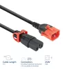 ACT maitinimo laidas C14 IEC Lock+ dvigubas užraktas - C15 IEC Lock+ juodas 1 m, PC3868