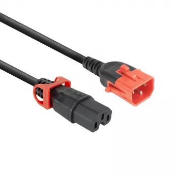 ACT maitinimo laidas C14 IEC Lock+ dvigubas užraktas - C15 IEC Lock+ juodas 3 m, PC3876