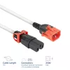 ACT maitinimo laidas C14 IEC Lock+ Dual Locking - C15 IEC Lock+ baltas 3 m, PC3879