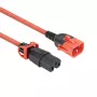ACT maitinimo laidas C14 IEC Lock+ Dual Locking - C15 IEC Lock+ raudonas, 1 m, PC3869