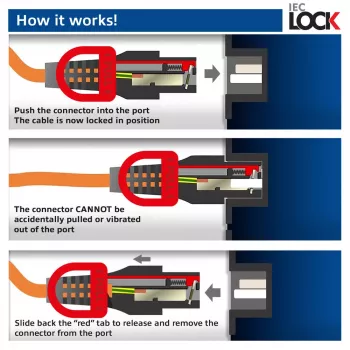 ACT maitinimo laidas C14 IEC Lock+ Dual Locking - C15 IEC Lock+ mėlynas 1 m, PC3870