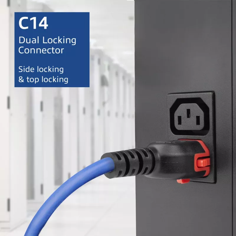 ACT maitinimo laidas C14 IEC Lock+ Dual Locking - C15 IEC Lock+ mėlynas 3 m, PC3878