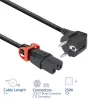 ACT maitinimo laidas CEE 7/7 kištukas (kampinis) - C15 IEC Lock+ juodas 2 m, EL604S