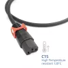 ACT maitinimo laidas CEE 7/7 kištukas (kampinis) - C15 IEC Lock+ juodas 2 m, EL604S