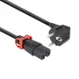 Maitinimo laidas ACT CEE 7/7 (kampinis) į IEC C15 Lock+ juodas, 3 m, 10 A, 250 V