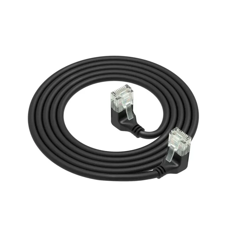 ACT Juoda 0.15 meters U/UTP CAT6A LSZH Slimline komutacinis kabelis su DD5930