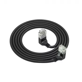 Tinklo komutacinis kabelis ACT Cat6a U/UTP DD7902, RJ‑45–RJ‑45, 2 m, juodas
