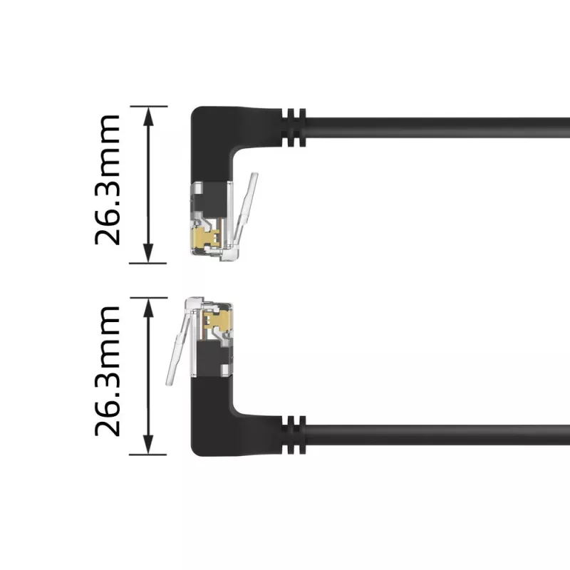 Tinklo kabelis ACT DD7952 Cat6a U/UTP juodas 0,25 m su RJ-45 jungtimis, paauksuotais kontaktais