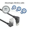 Tinklo kabelis ACT DD7952 Cat6a U/UTP juodas 0,25 m su RJ-45 jungtimis, paauksuotais kontaktais