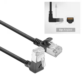 Tinklo komutacinis kabelis ACT DA4905 Cat6a U/FTP (STP) RJ-45 į RJ-45 Juodas 5 m