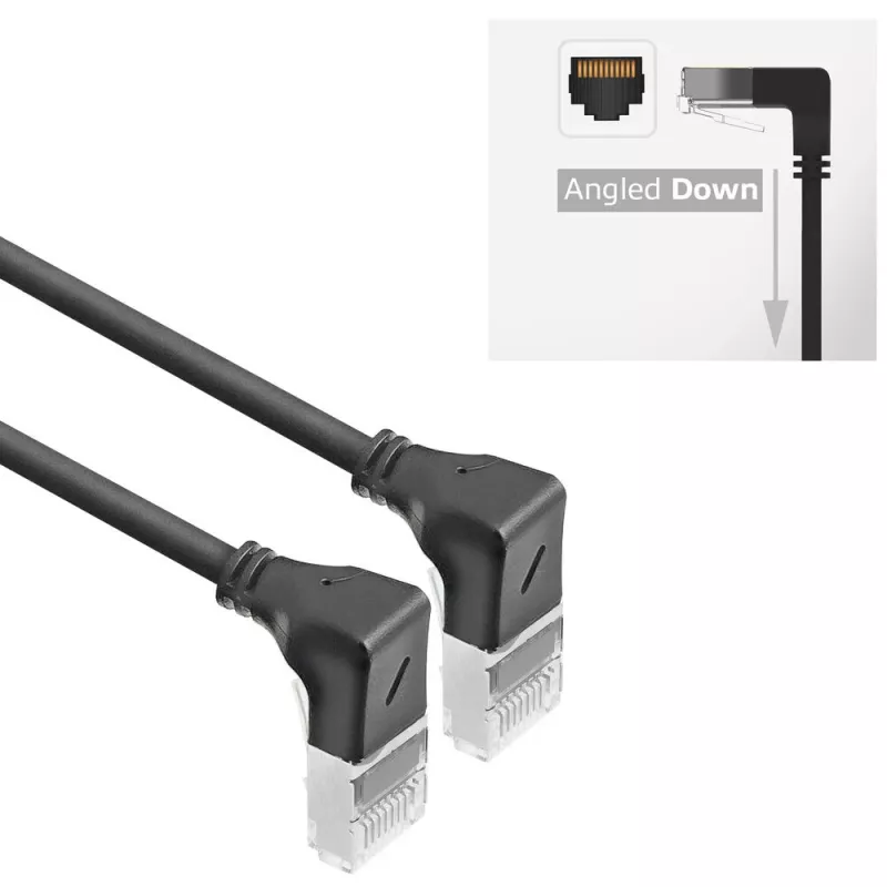 Tinklo kabelis ACT DA5903 Cat6a U/FTP (STP) 3 m, RJ-45 į RJ-45, auksuoti kontaktai, juodas