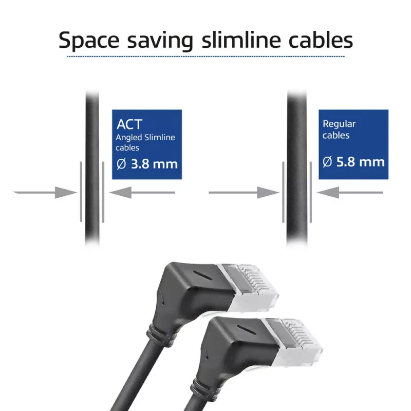 Tinklo kabelis ACT DA5903 Cat6a U/FTP (STP) 3 m, RJ-45 į RJ-45, auksuoti kontaktai, juodas