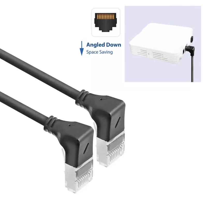 Tinklo kabelis ACT DA5930 Cat6a U/FTP (STP) Juodas 0,15 m su RJ-45 jungtimis, paauksuotais kontaktais