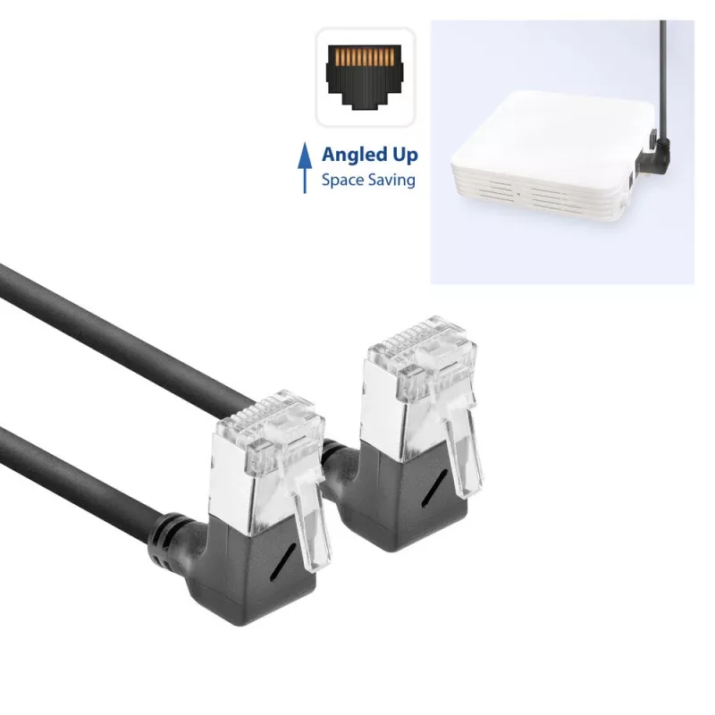 ACT DA6900 Cat6a U/FTP (STP) tinklo kabelis juodas 0,5 m su RJ-45 paauksuotais kontaktais