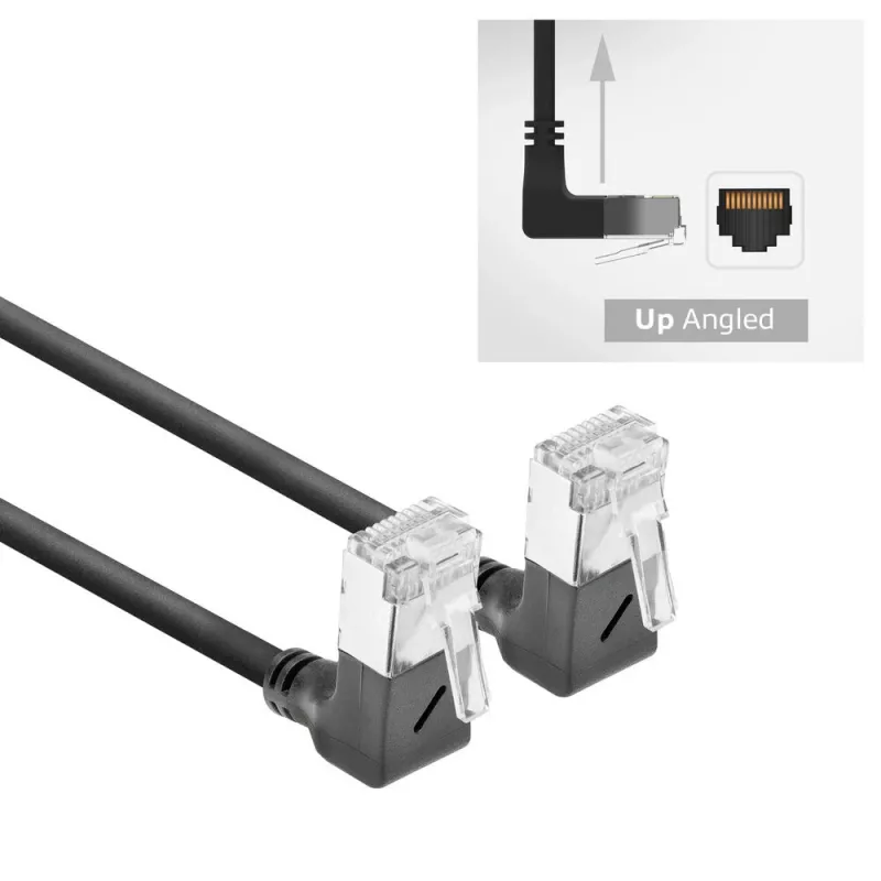 ACT DA6930 Cat6a U/FTP (STP) tinklo kabelis 0,15 m, RJ-45 į RJ-45, auksuoti kontaktai, juodas