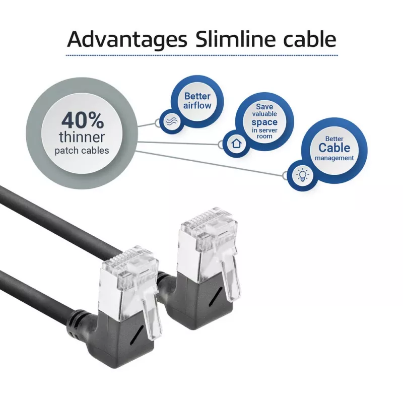 ACT DA6930 Cat6a U/FTP (STP) tinklo kabelis 0,15 m, RJ-45 į RJ-45, auksuoti kontaktai, juodas