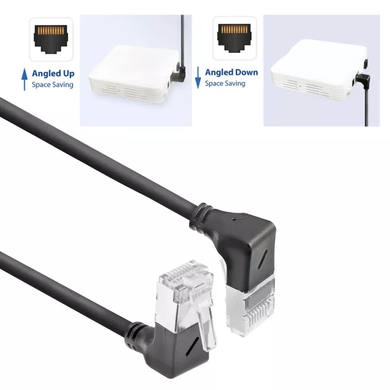 Tinklo kabelis ACT DA7952 Cat6a U/FTP (STP) juodas 0,25 m su RJ-45 jungtimis, paauksuotais kontaktais