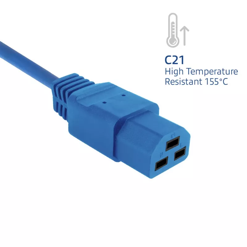 ACT maitinimo laidas C14 į C21 IEC60320 mėlynas 1 m, 250 V 10 A