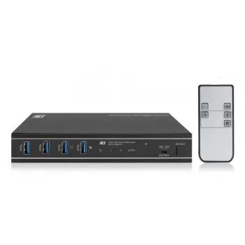 KVM jungiklis ACT 2 prievadų USB-C/HDMI 4K@60Hz AC7922 su USB klaviatūra/pele, HDMI vaizdu, 100 W PD