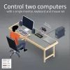 KVM jungiklis ACT 2 prievadų USB-C/HDMI 4K@60Hz AC7922 su USB klaviatūra/pele, HDMI vaizdu, 100 W PD