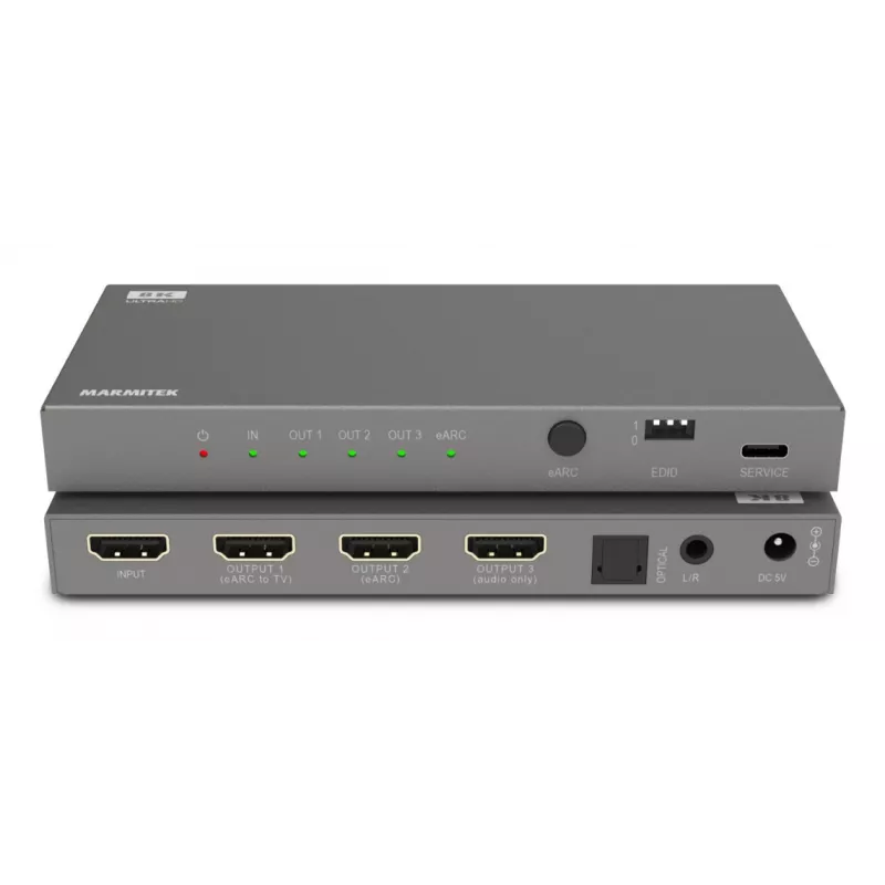 Vaizdo signalo keitiklis Marmitek 25008496 — HDMI įvestis į HDMI/TOSLINK/3,5 mm išvestį, iki 7680×4320, 7.1 garsas