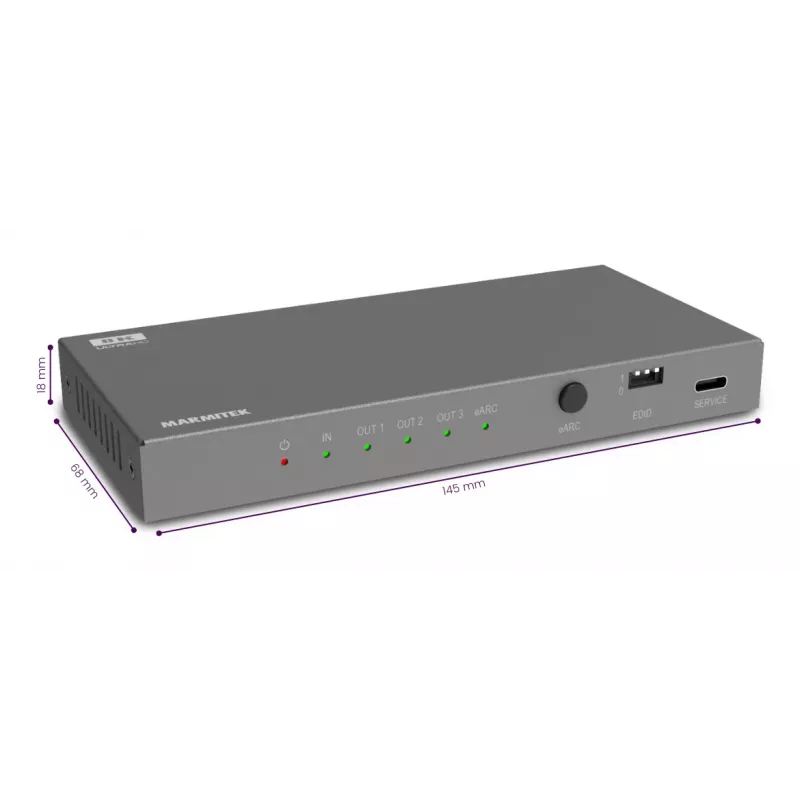 Vaizdo signalo keitiklis Marmitek 25008496 — HDMI įvestis į HDMI/TOSLINK/3,5 mm išvestį, iki 7680×4320, 7.1 garsas