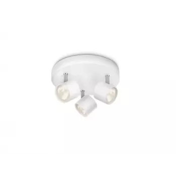 Lubinis/sieninis prožektorius Philips Dimmable LED Star 3x 16,5 W, 2700 K, 1500 lm, IP20, balta