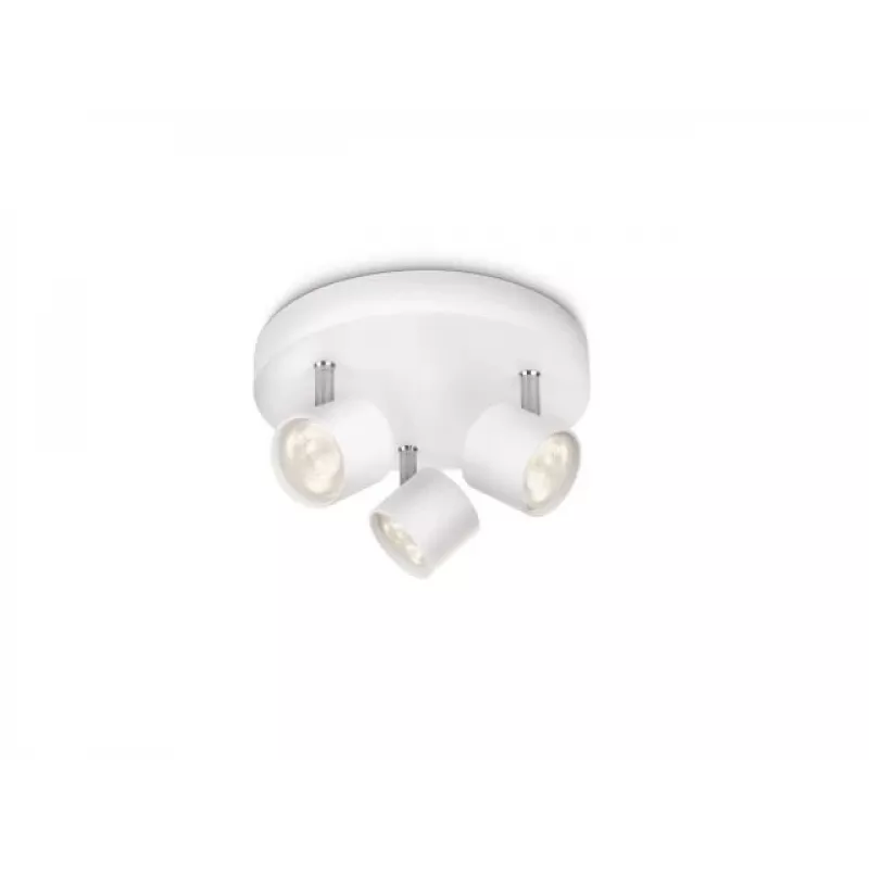 Lubinis/sieninis prožektorius Philips Dimmable LED Star 3x 16,5 W, 2700 K, 1500 lm, IP20, balta