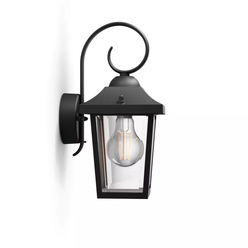 Lauko sieninis šviestuvas Philips myGarden Buzzard 60W E27 juodas aliuminis (be lemputės)