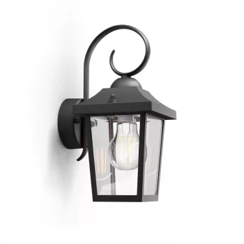 Lauko sieninis šviestuvas Philips myGarden Buzzard 60W E27 juodas aliuminis (be lemputės)