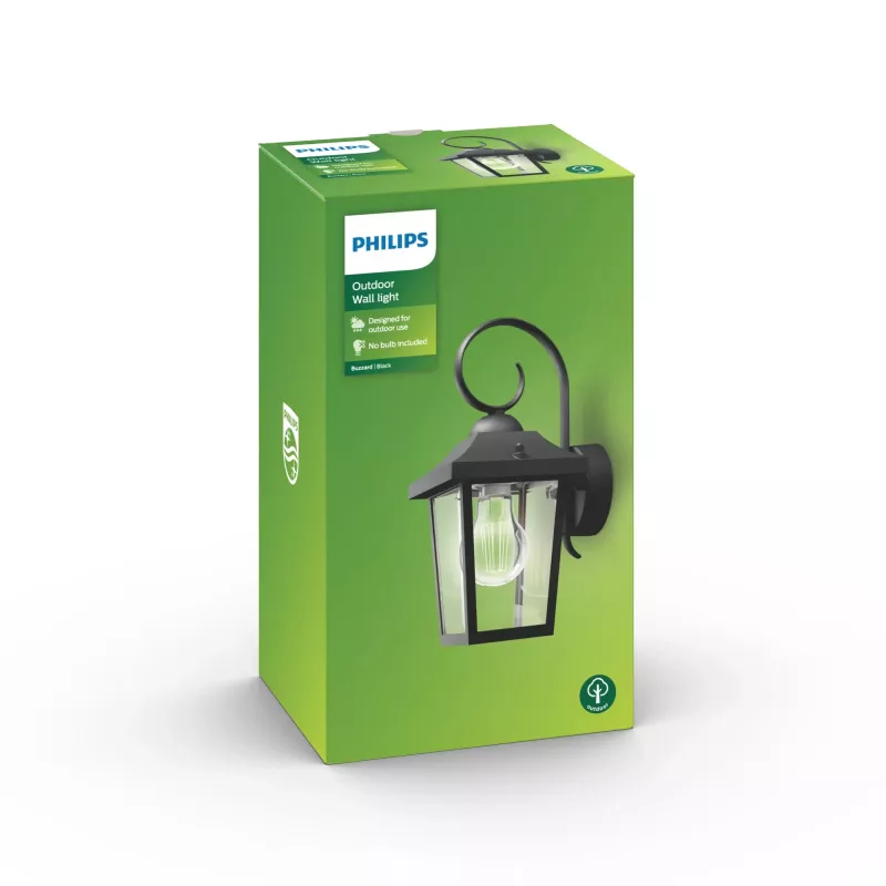 Lauko sieninis šviestuvas Philips myGarden Buzzard 60W E27 juodas aliuminis (be lemputės)