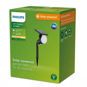 Philips Jivix Ground Spots/Spike 1.4W, išorinis stovas/stulpelis apšvietimui, juoda, plastikinis, IP44, terasa, sodas, III