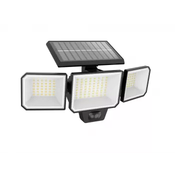 Apsauginis apšvietimas Philips Securit 8.7W LED saulės energija 5000K, 4V baterija, juodas plastikinis korpusas