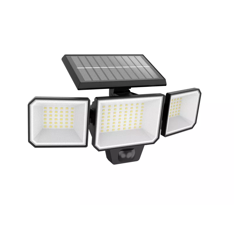 Apsauginis apšvietimas Philips Securit 8.7W LED saulės energija 5000K, 4V baterija, juodas plastikinis korpusas