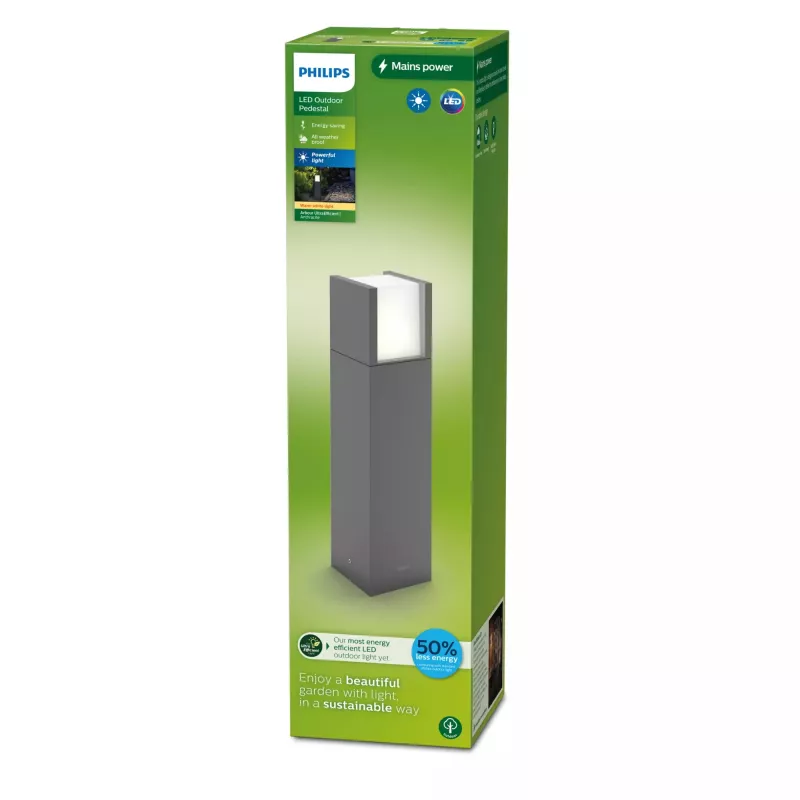 Lauko stulpinis / tako šviestuvas „Philips Arbour“ 3,8 W LED antracitinis, 220–240 V, metalinis korpusas