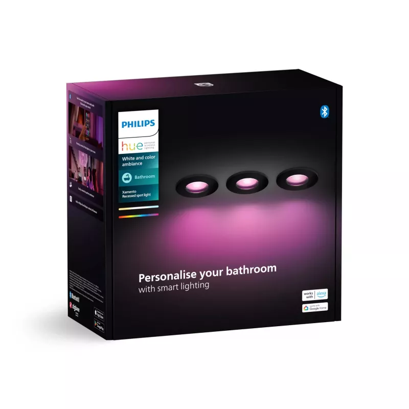 Philips Hue White and colour ambience Trijų rinkinys Xamento įleidžiamas prožektorius