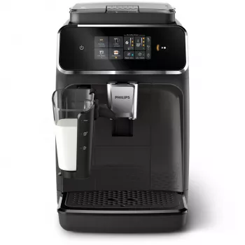 Espresso aparatas Philips EP2334/10 – visiškai automatinis, pastatomas ant stalviršio, integruotas keraminis malūnėlis, pieno talpykla, AquaClean filtras, jutiklinis ekranas, juodas