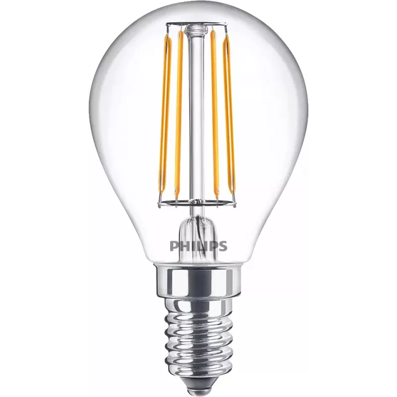 Philips Filament Candle Clear 40W P45 E14 x6, 4,3 W, 40 W, E14, 470 lm, 15000 val.