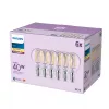 Philips Filament Candle Clear 40W P45 E14 x6, 4,3 W, 40 W, E14, 470 lm, 15000 val.