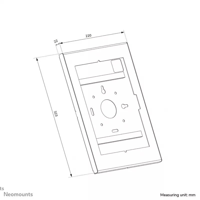 Planšečių dėklas Neomounts WL15-601BL1 10,9–11 colių (25,4–27,9 cm) – užrakinamas, juodas, universalus