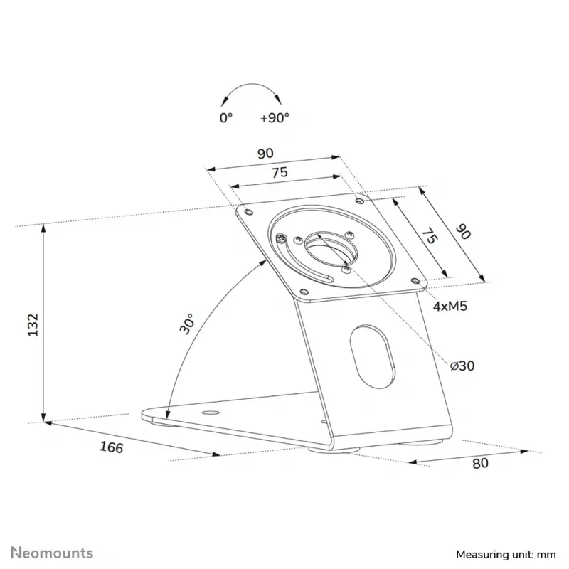 Tablet stovas (stalui ir sienai) Neomounts DS15-629BL1 – užrakinamas, universalus, palaiko iki 3 kg, juodas