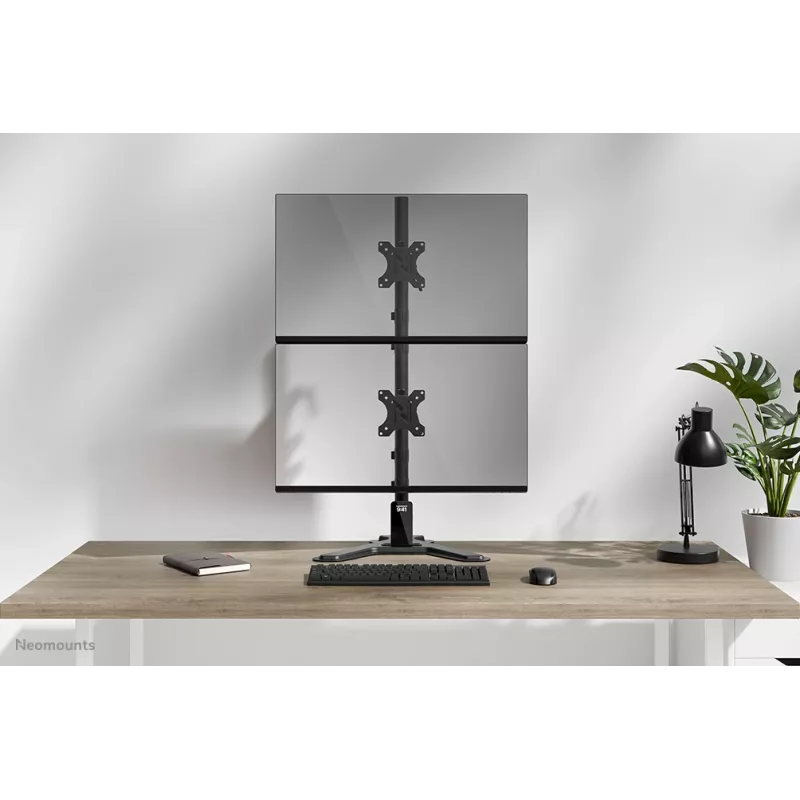 Neomounts dviejų monitorių stovas DS45-600BL2V 2 ekranams 10–32 col., VESA 75x75–100x100, maks. apkrova 9 kg, laisvai stovintis, juodas