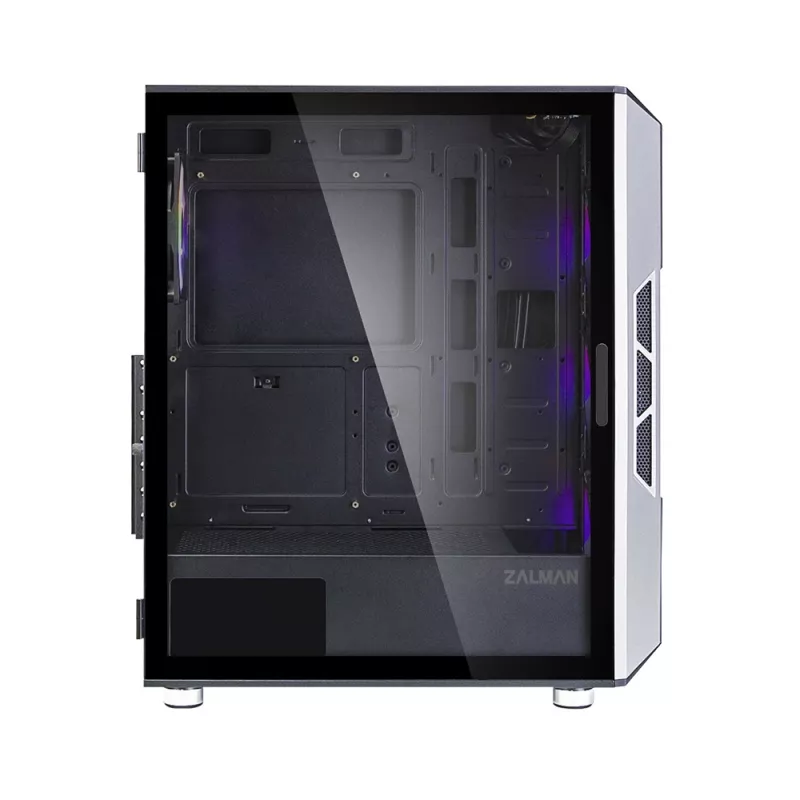 Zalman I3 Neo ATX vidutinio dydžio bokšto PC korpusas su tinkliniu priekiu efektyviam aušinimui, iš anksto sumontuoti 3 ventiliatoriai, Midi bokštas, juodas