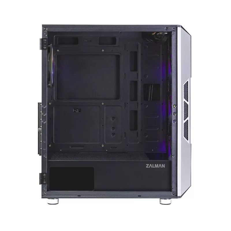 Zalman I3 Neo ATX vidutinio dydžio bokšto PC korpusas su tinkliniu priekiu efektyviam aušinimui, iš anksto sumontuoti 3 ventiliatoriai, Midi bokštas, juodas